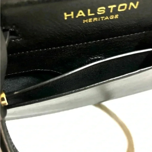 Halston Heritage black leather satchel handbag - Picture 6 of 12